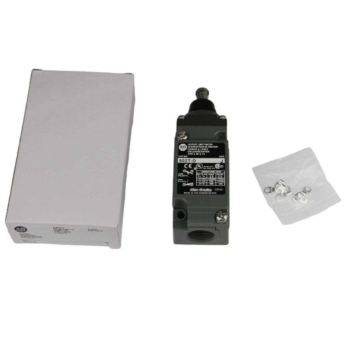 Allen-Bradley 802T-D Limit Switch Top Push Roller 2-Circuit NEMA 4/13