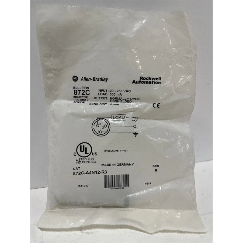 Allen-Bradley 872C-A4N12-R3 Proximity Sensor 4mm 20-250VAC 2-Wire