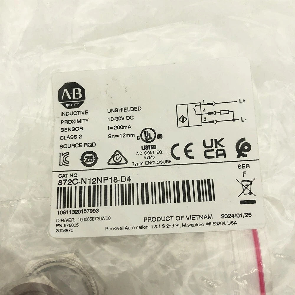 Allen-Bradley 872C-N12NP18-D4 Proximity Sensor 12mm 10-30VDC PNP NO