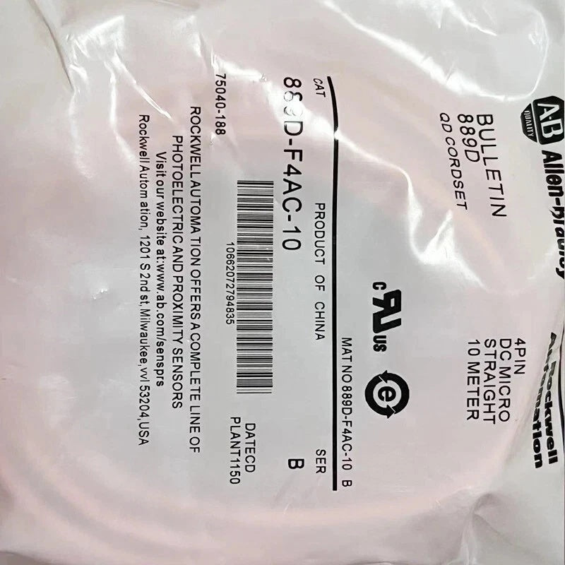 Allen-Bradley 889D-F4AC-10 Sensor Connection Cable M12 4-Pin 10m
