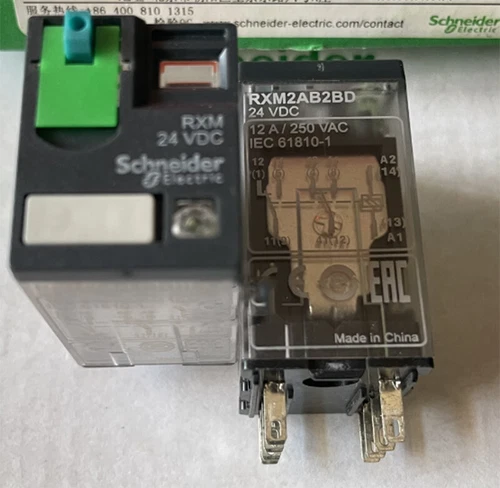 Schneider RXM2AB2BD Miniature Plug-in Relay 24VDC 12A 2CO