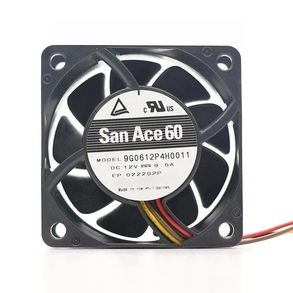 Sanyo Denki 9G0612P4H0011 DC Axial Fan 12V 60x60x25mm 9500RPM
