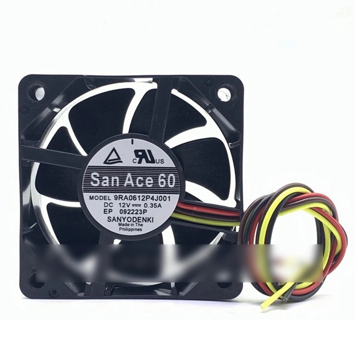 Sanyo Denki 9RA0612P4J001 DC Axial Fan 12VDC 60x60x25mm 7700RPM