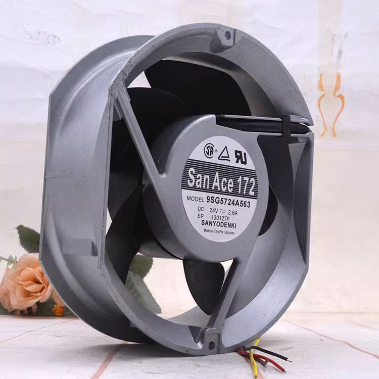 Sanyo Denki 9SG5724A563 DC Axial Fan 24V 2.6A 172x150x51mm