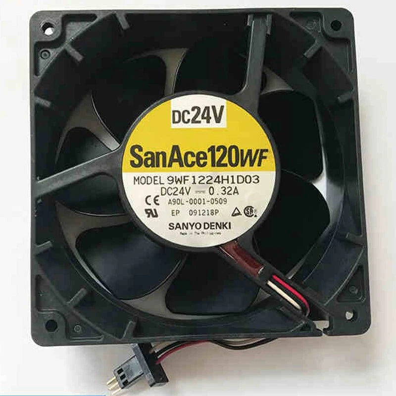Sanyo Denki 9WF1224H1D03 DC Axial Cooling Fan 24V 7.68W 120x120x38mm