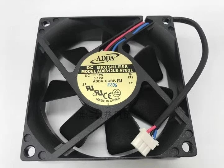 ADDA AD0812LB-A76GL DC Axial Fan 12VDC 80x80x25mm 26.2CFM