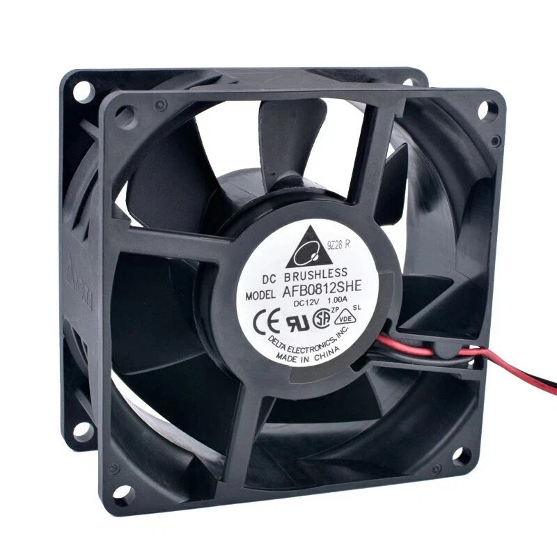 Delta Electronics AFB0812SHE DC Axial Fan 12VDC 80x80x38mm 72.76CFM