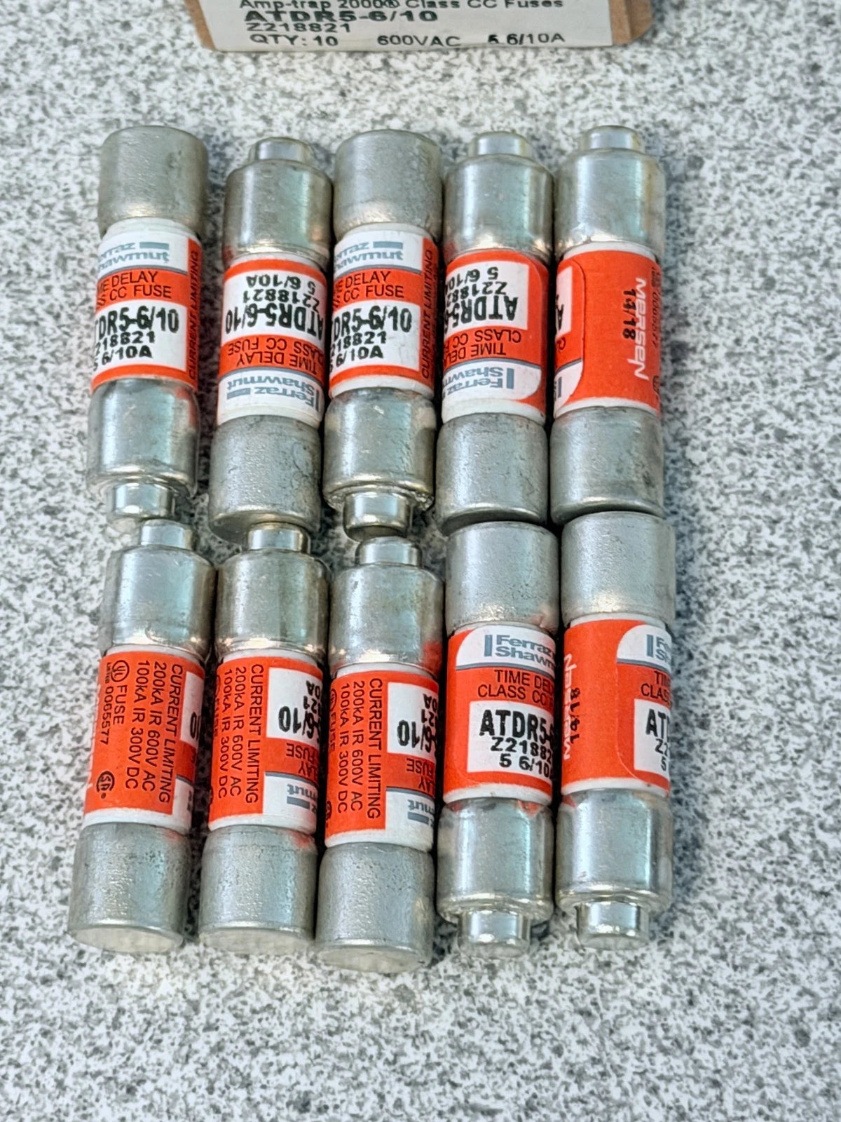 Ferraz ATDR-5-6/10 Class CC Time-Delay Fuse 5.6A 600VAC
