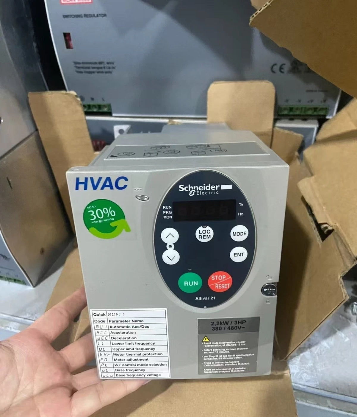 Schneider ATV212HU22N4 Variable Frequency Drive 2.2kW 480V 3-Phase