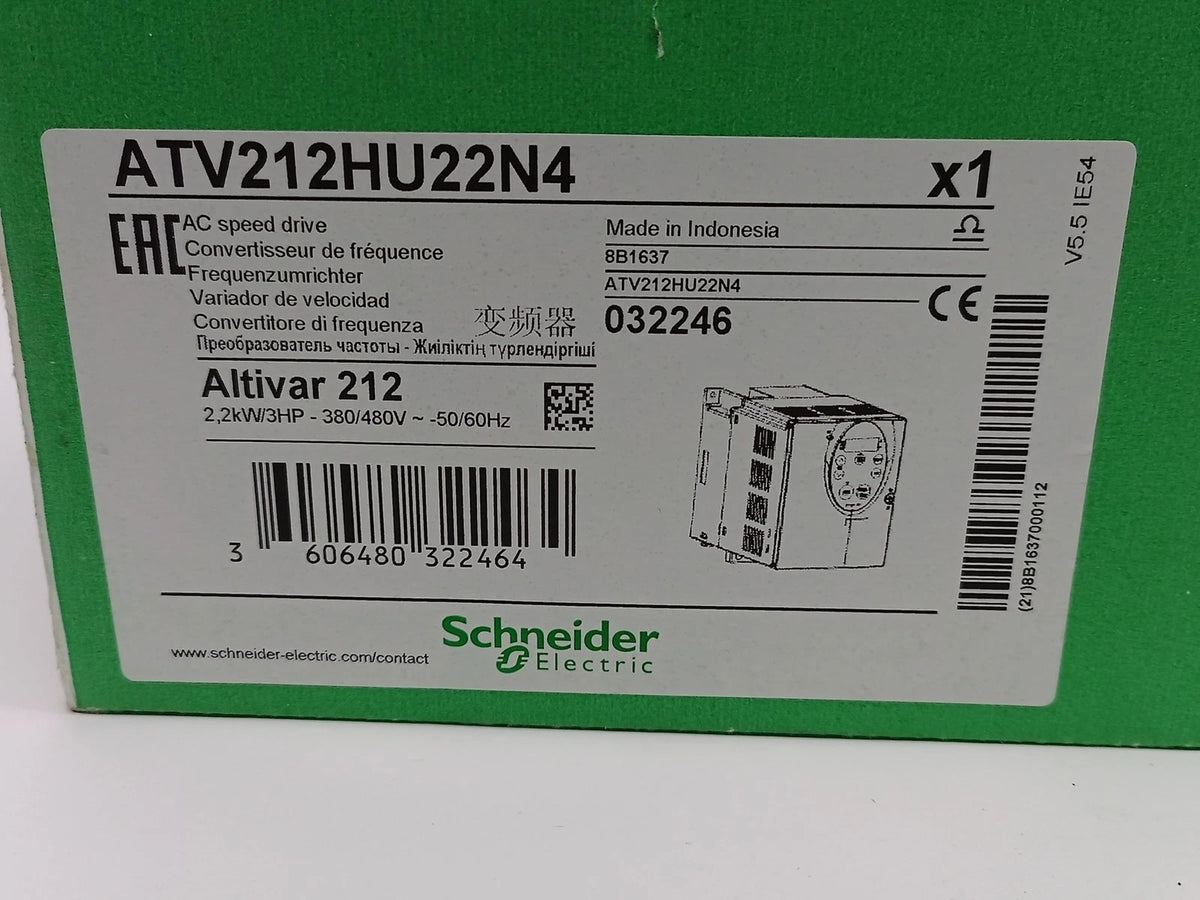 Schneider ATV212HU22N4 Variable Frequency Drive 2.2kW 480V 3-Phase