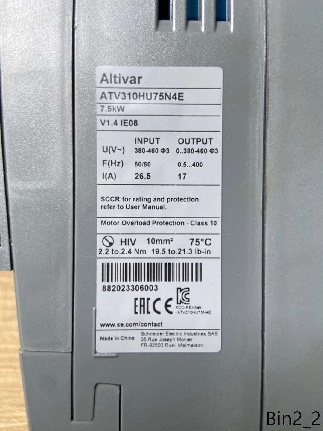 Schneider ATV310HU75N4E Variable Frequency Drive 7.5kW 380-460V 3 Phase