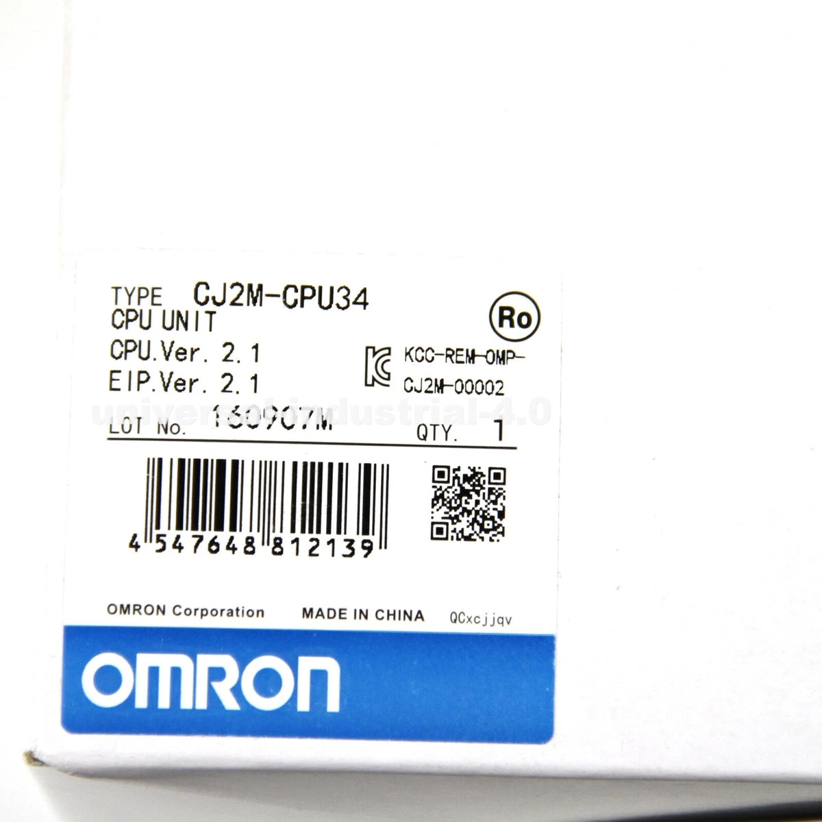 Omron CJ2M-CPU34 CPU Unit 24VDC 34K Steps 256 I/O