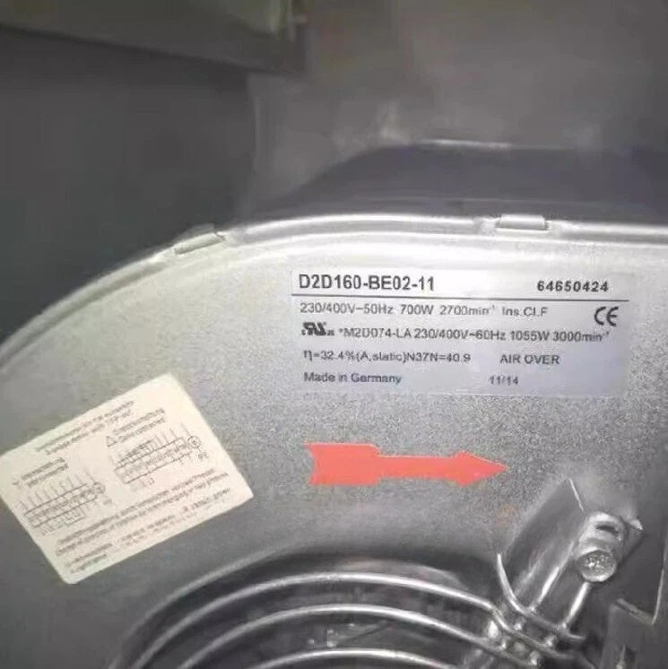 Ebmpapst D2D160-BE02-11 Centrifugal Fan 230/400VAC 160mm 700/1055W