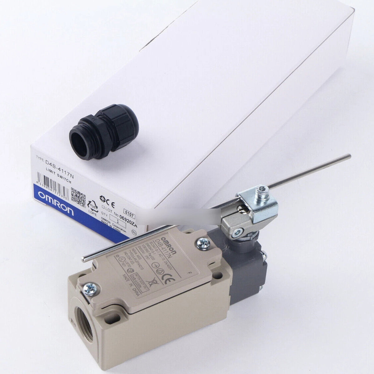 Omron D4B-4117N Limit Switch 250VAC 10A Roller Lever