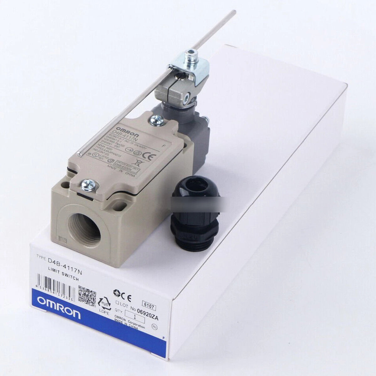 Omron D4B-4117N Limit Switch 250VAC 10A Roller Lever