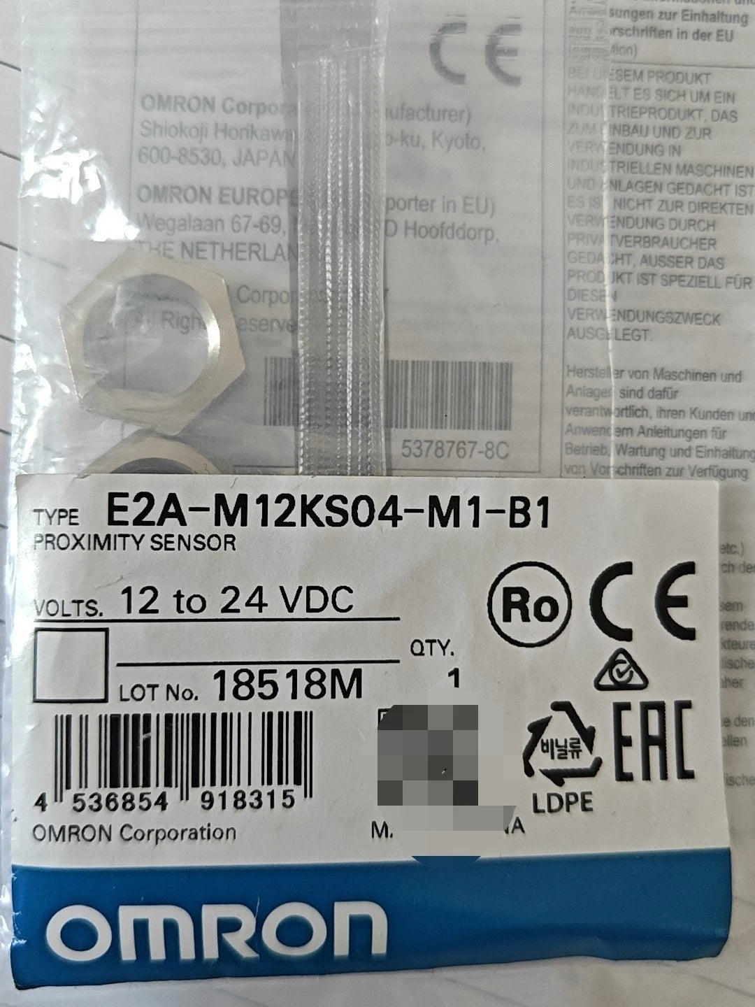 Omron E2A-M12KS04-M1-B1 Inductive Proximity Sensor 4mm PNP NO 10-30VDC