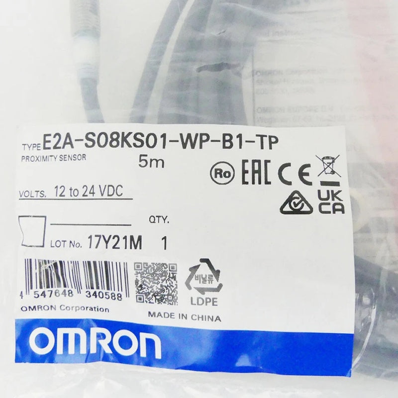 Omron E2A-S08KS01-WP-B1-TP Inductive Proximity Switch for Machine Control