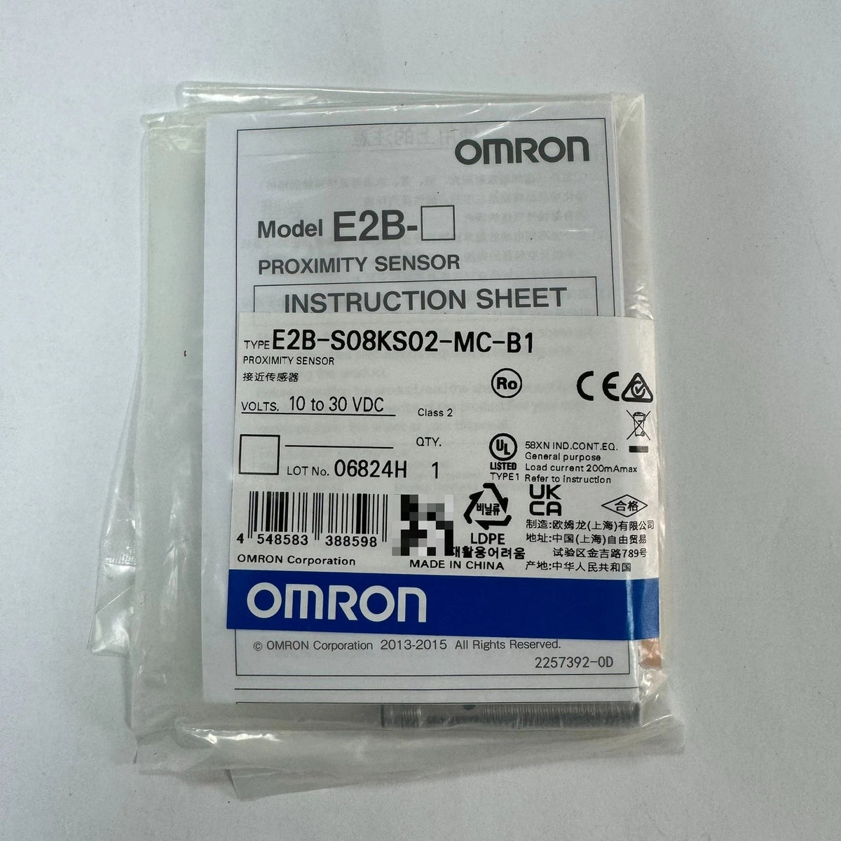 Omron E2B-S08KS02-MC-B1 Proximity Switch 2mm PNP NO 10-30VDC