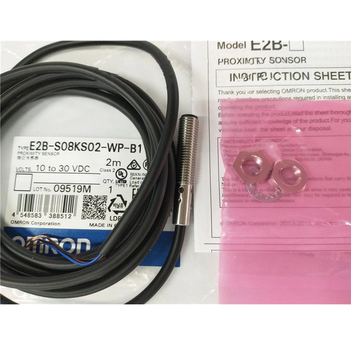 Omron E2B-S08KS02-WP-B1 Proximity Switch 2mm PNP NO 10-30VDC