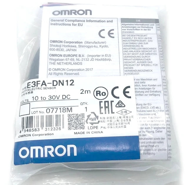 Omron E3FA-DN12 Photoelectric Sensor 300mm NPN 10-30 VDC