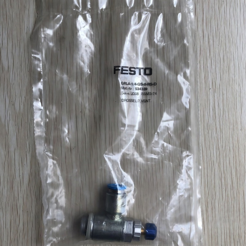 FESTO GRLA-1/4-QS-8-RS-D One-Way Flow Control Valve G1/4 QS-8 475L/min