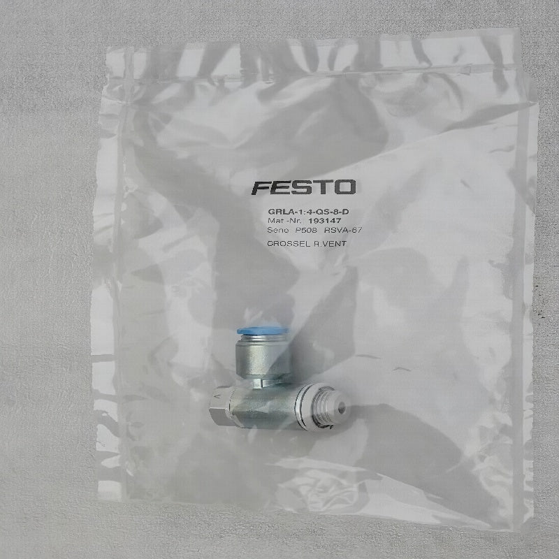 FESTO GRLA-1/4-QS-8-D One-Way Flow Control Valve G1/4 QS-8 475L/min