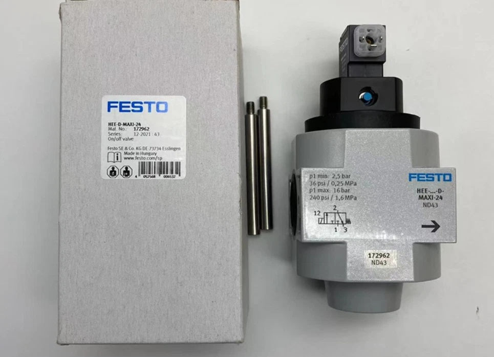 FESTO HEE-D-MINI-24 On/Off Valve 3/2-Way 24V DC 2.5-16 Bar