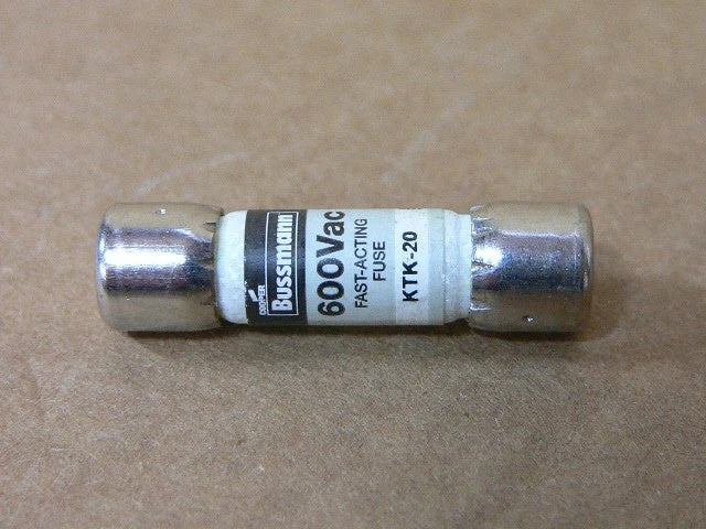 Bussmann KTK-20 Midget Fuse 20A 600VAC Fast-Acting