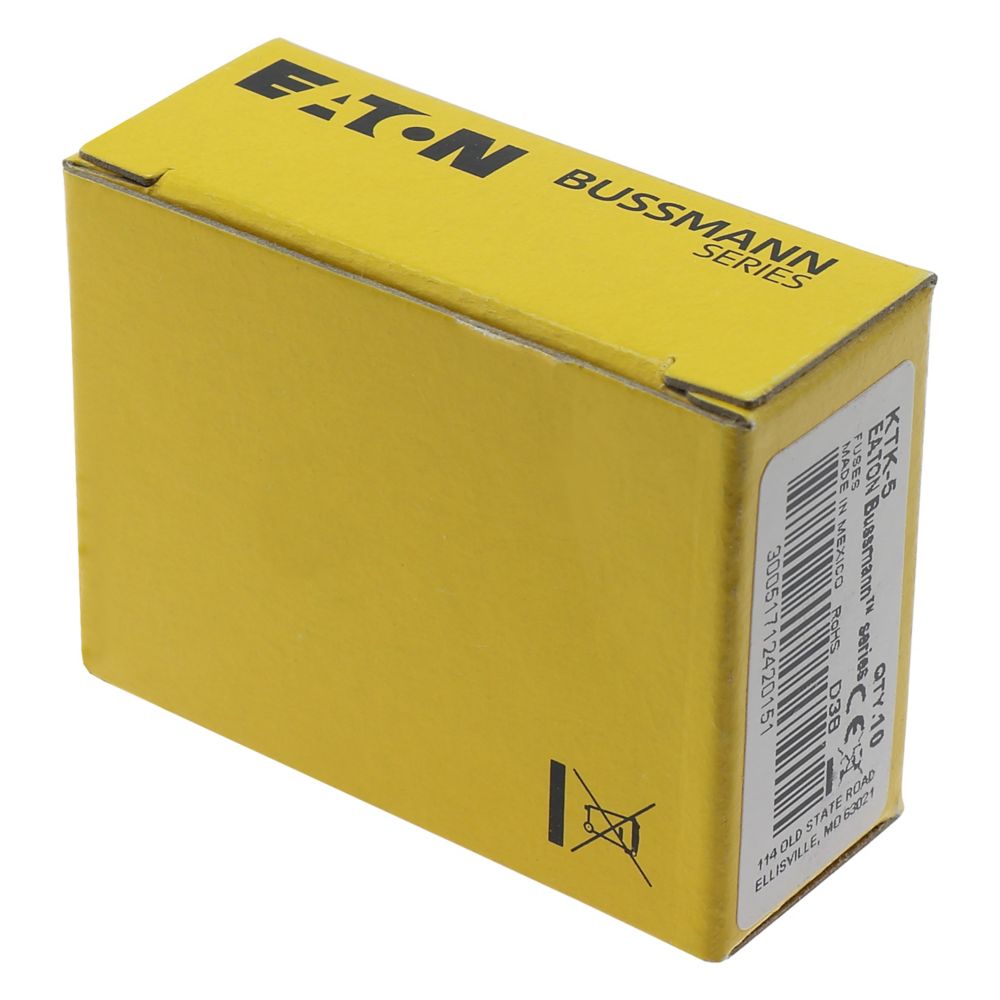 Eaton Bussmann KTK-5 Fast-Acting Fuse 5 A 600 VAC 100 kA