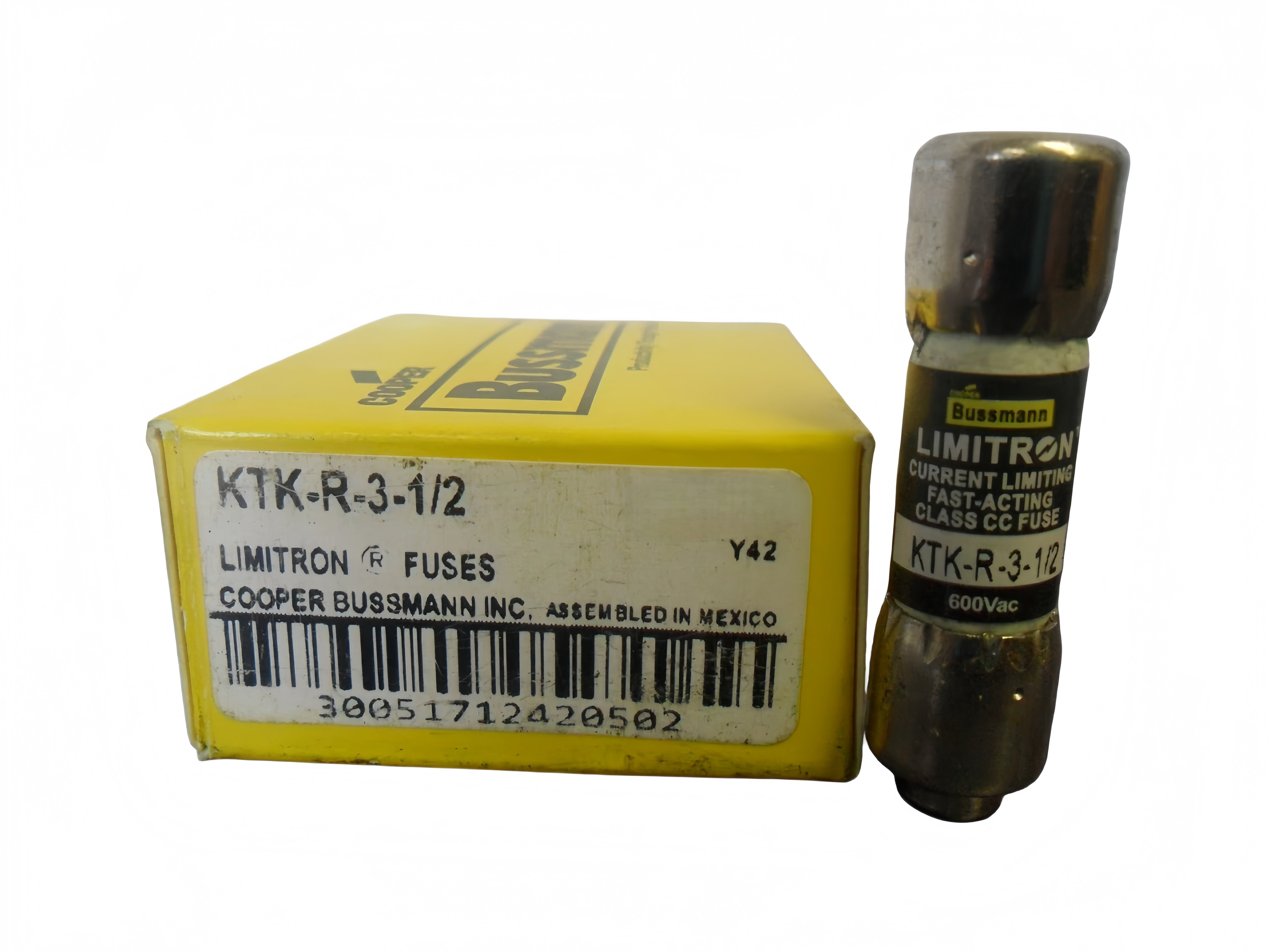 Eaton Bussmann KTK-R-3-1/2 Fuse, 3.5A, 600VAC, Class CC Fast-Acting