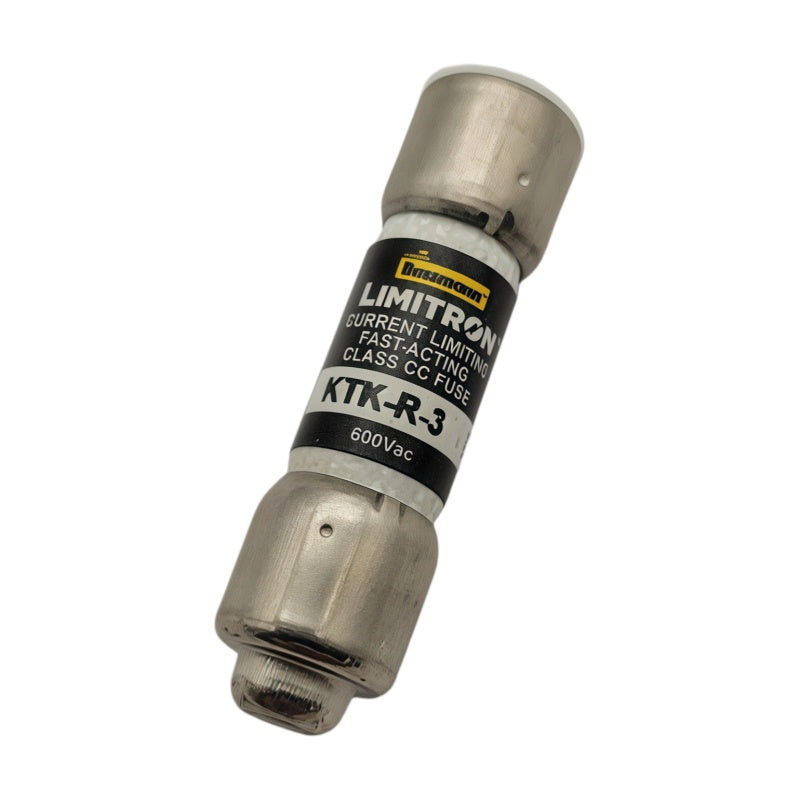 Eaton Bussmann KTK-R-3 Fuse, 3A, 600VAC, Class CC Fast-Acting