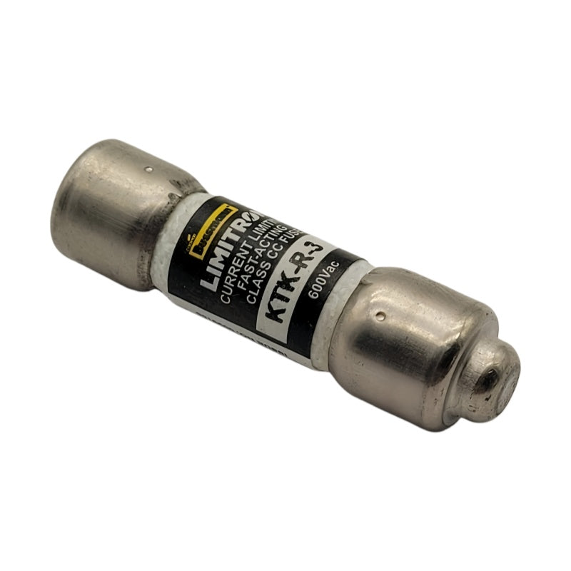 Eaton Bussmann KTK-R-3 Fuse, 3A, 600VAC, Class CC Fast-Acting