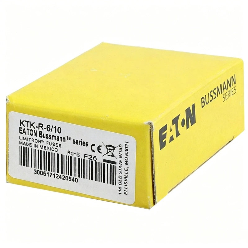 Bussmann KTK-R-6/10 0.6A 600V Class CC Fast-Acting Fuse for Control Panels