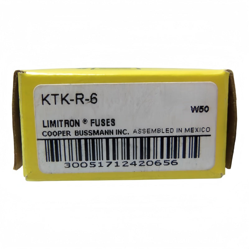 Eaton Bussmann KTK-R-6 Fuse, 6A, 600VAC, Class CC Fast-Acting