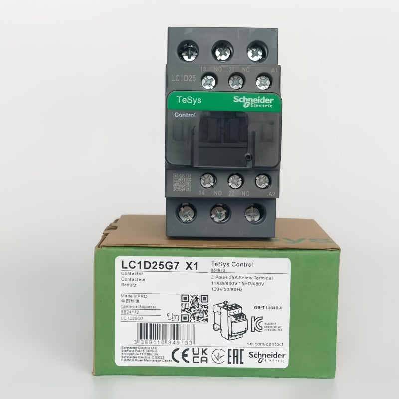 Schneider LC1D25G7 TeSys D 25A 3-Pole AC Contactor