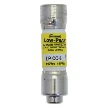 Eaton Bussmann LP-CC-6 Fuse, 6A, 600VAC/150VDC, Class CC Time-Delay