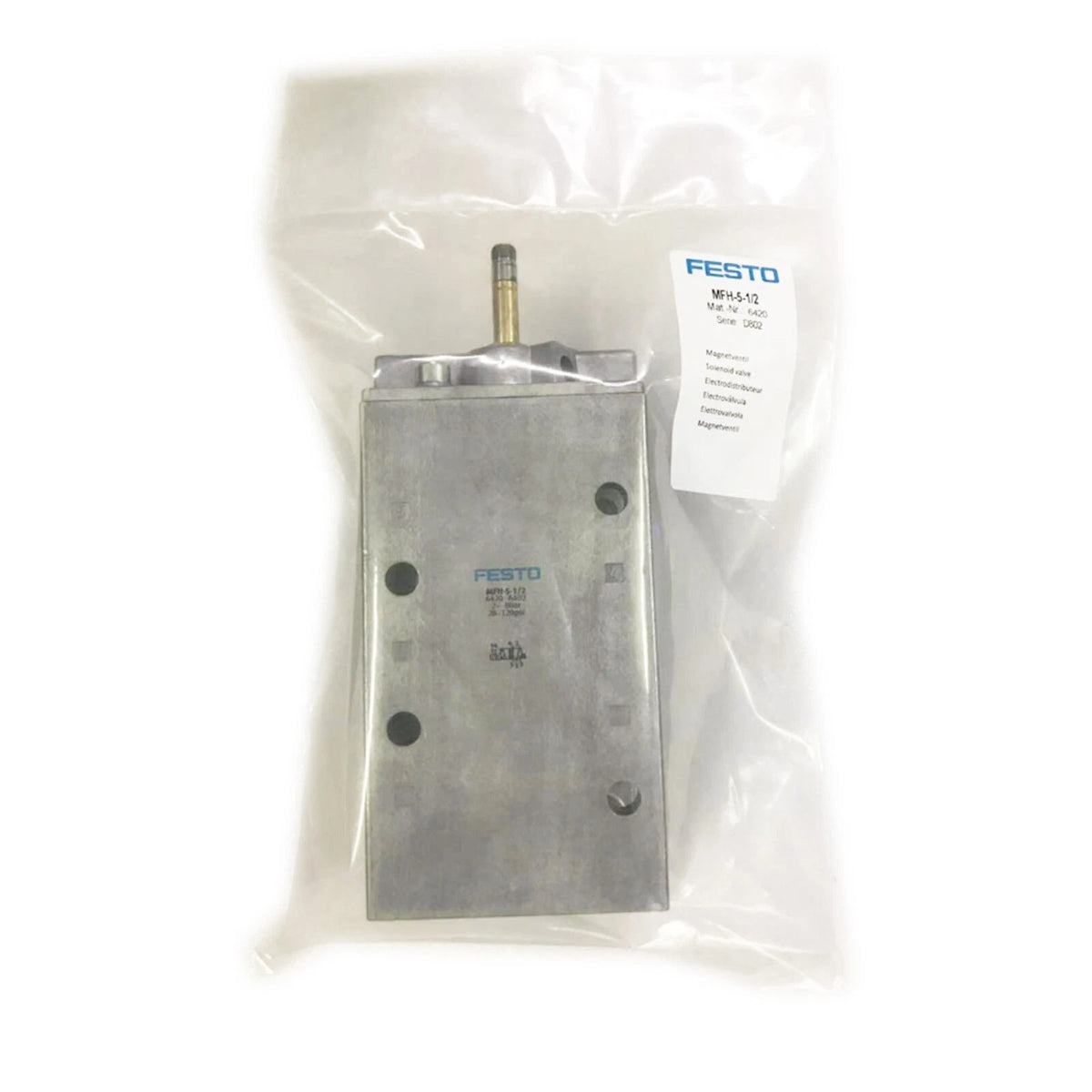 FESTO MFH-5-1/2 Solenoid Valve 5/2-Way G1/2 3700 l/min