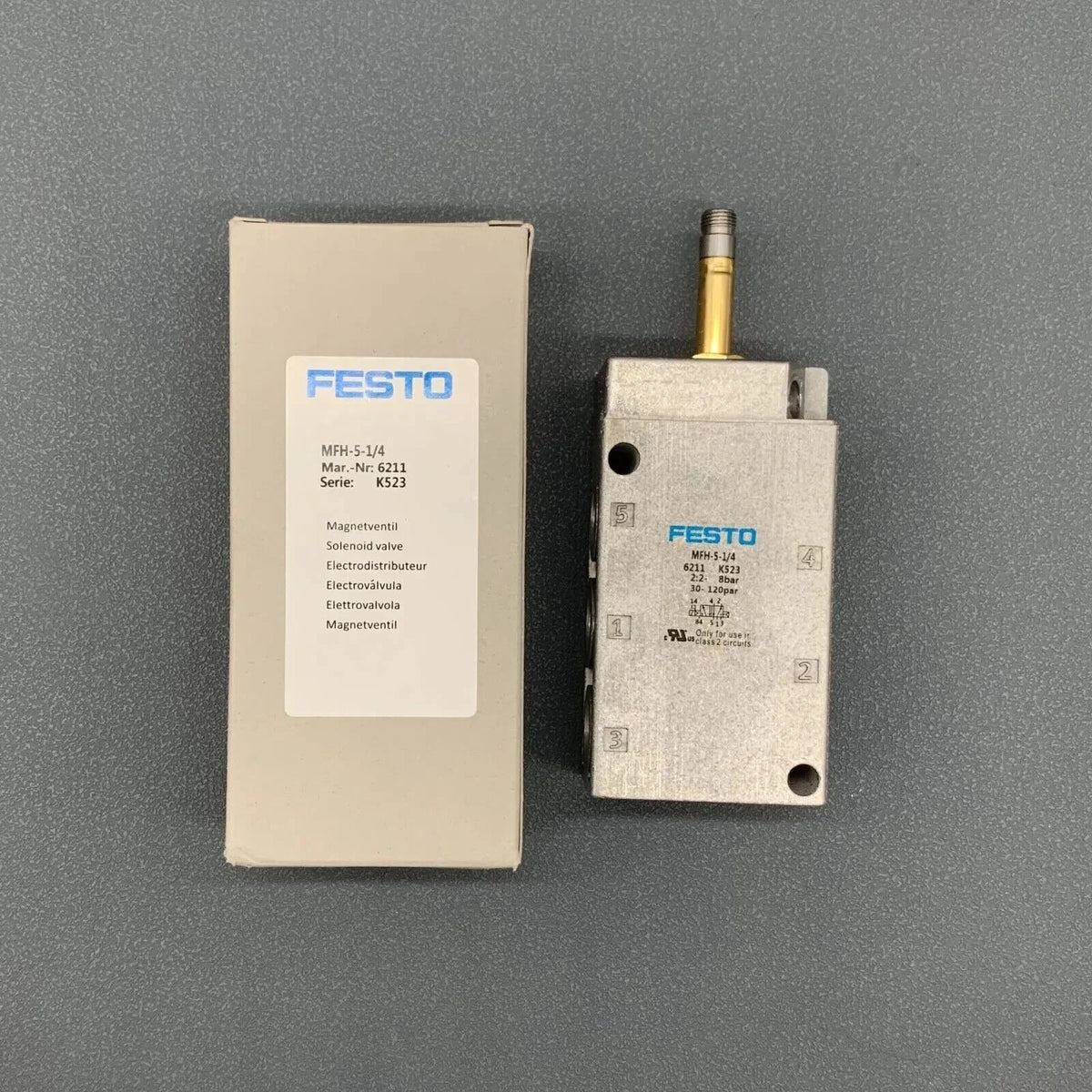FESTO MFH-5-1/4 Solenoid Valve 5/2-Way G1/4 1000 l/min