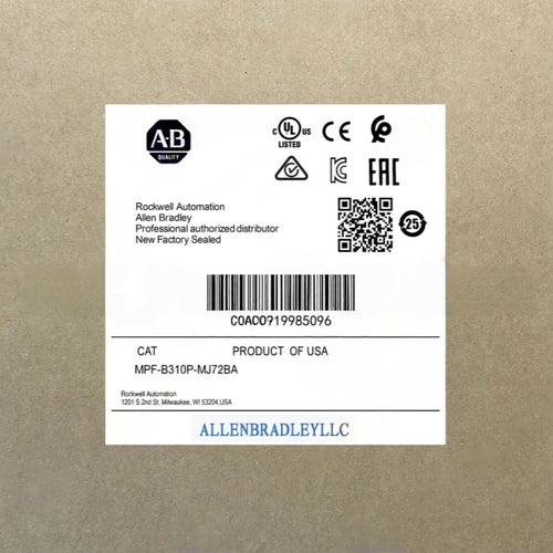 Allen-Bradley MPF-B310P-MJ72BA Food-Grade Servo Motor 460V 5000RPM