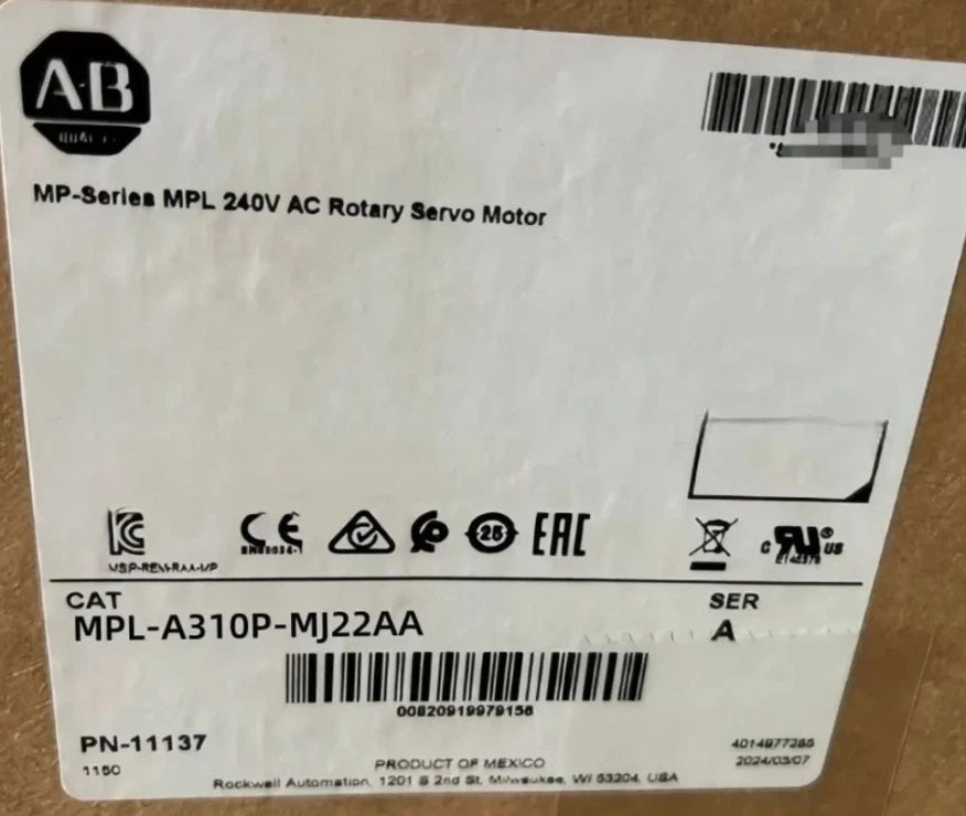 Allen-Bradley MPL-A310P-MJ22AA Servo Motor 230V 5000RPM 100mm Frame