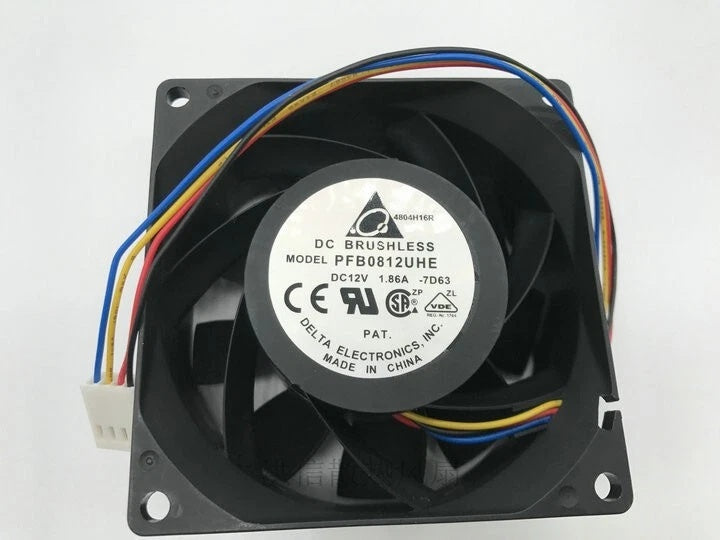 Delta Electronics PFB0812UHE DC Axial Fan 12VDC 80x80x38mm 107.30CFM
