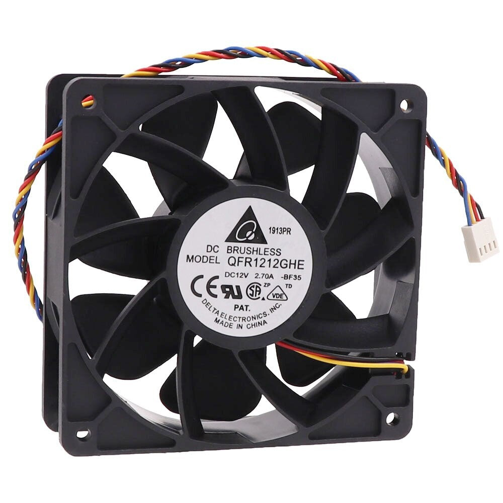 Delta Electronics QFR1212GHE DC Axial Fan 12VDC 120x120x38mm 210.38CFM