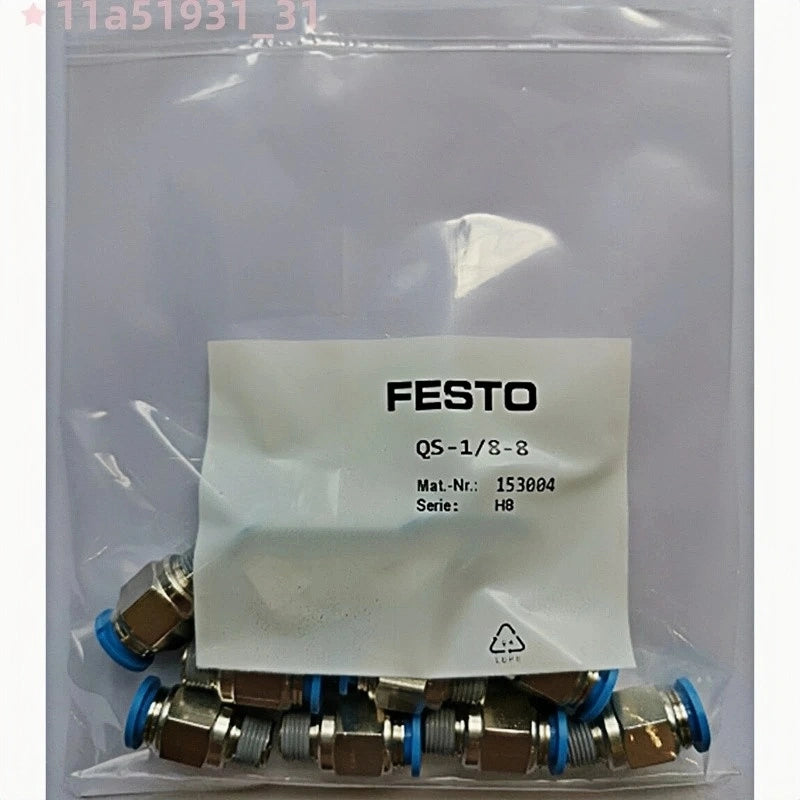 FESTO QS-1/8-8 Push-In Fitting R1/8 8mm Pneumatic Connector