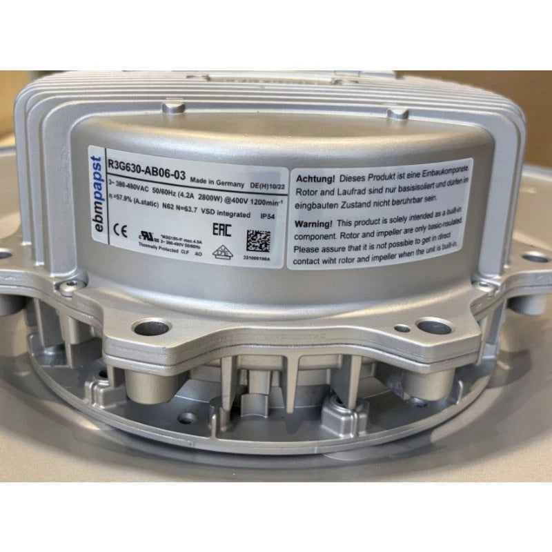 Ebmpapst R3G630-AB06-03 Centrifugal Fan 400VAC 630mm 1.5kW