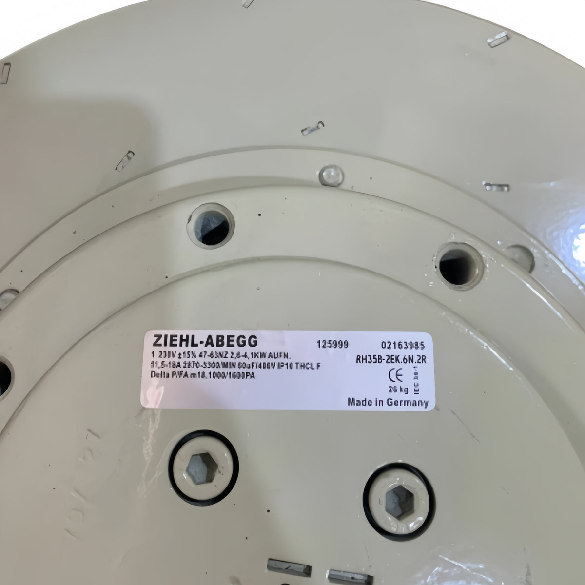 ZIEHL-ABEGG RH35B-2EK.6N.2R Centrifugal Fan 230VAC 350mm 2870-3300rpm