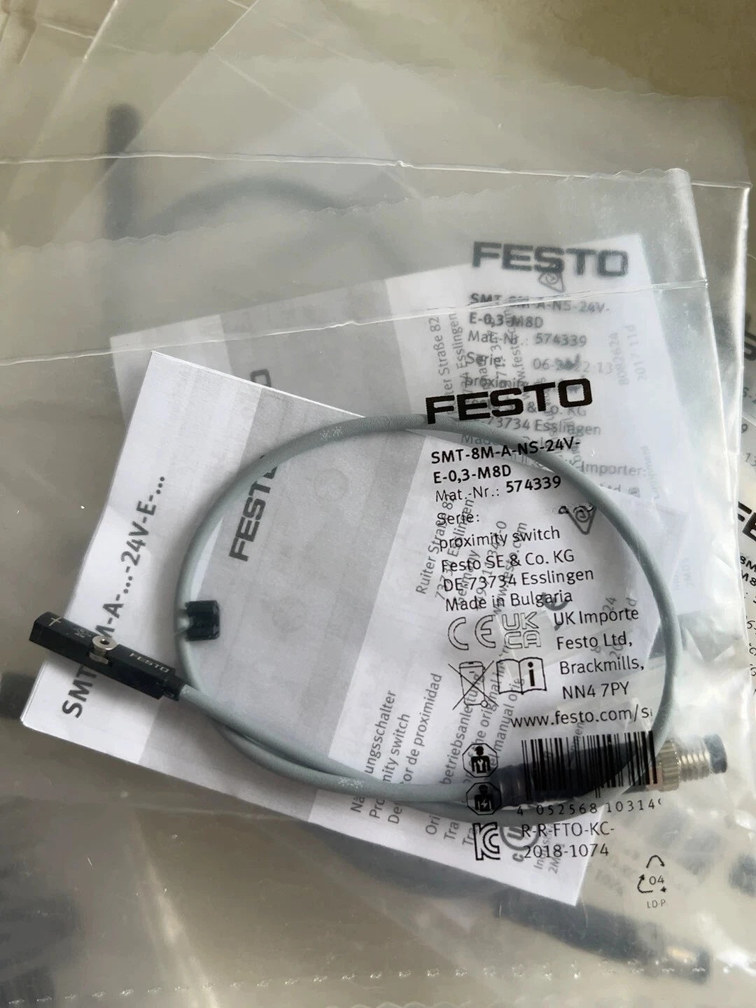 FESTO SMT-8M-A-NS-24V-E-0,3-M8D Proximity Sensor 24VDC NPN M8