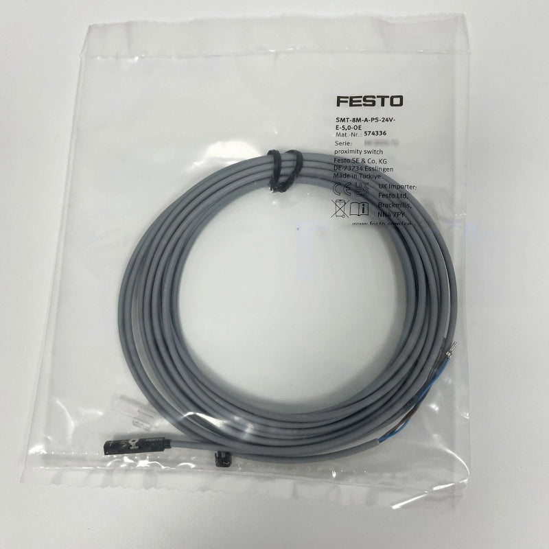 FESTO SMT-8M-A-PS-24V-E-5,0-OE Cylinder Position Sensor PNP NO 24VDC 5m