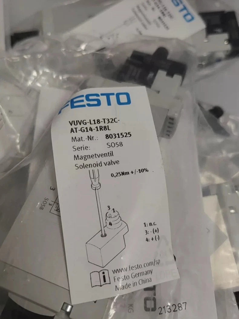 FESTO VUVG-L18-T32C-AT-G14-1R8L Control Valve 24V DC G1/4 880 l/min