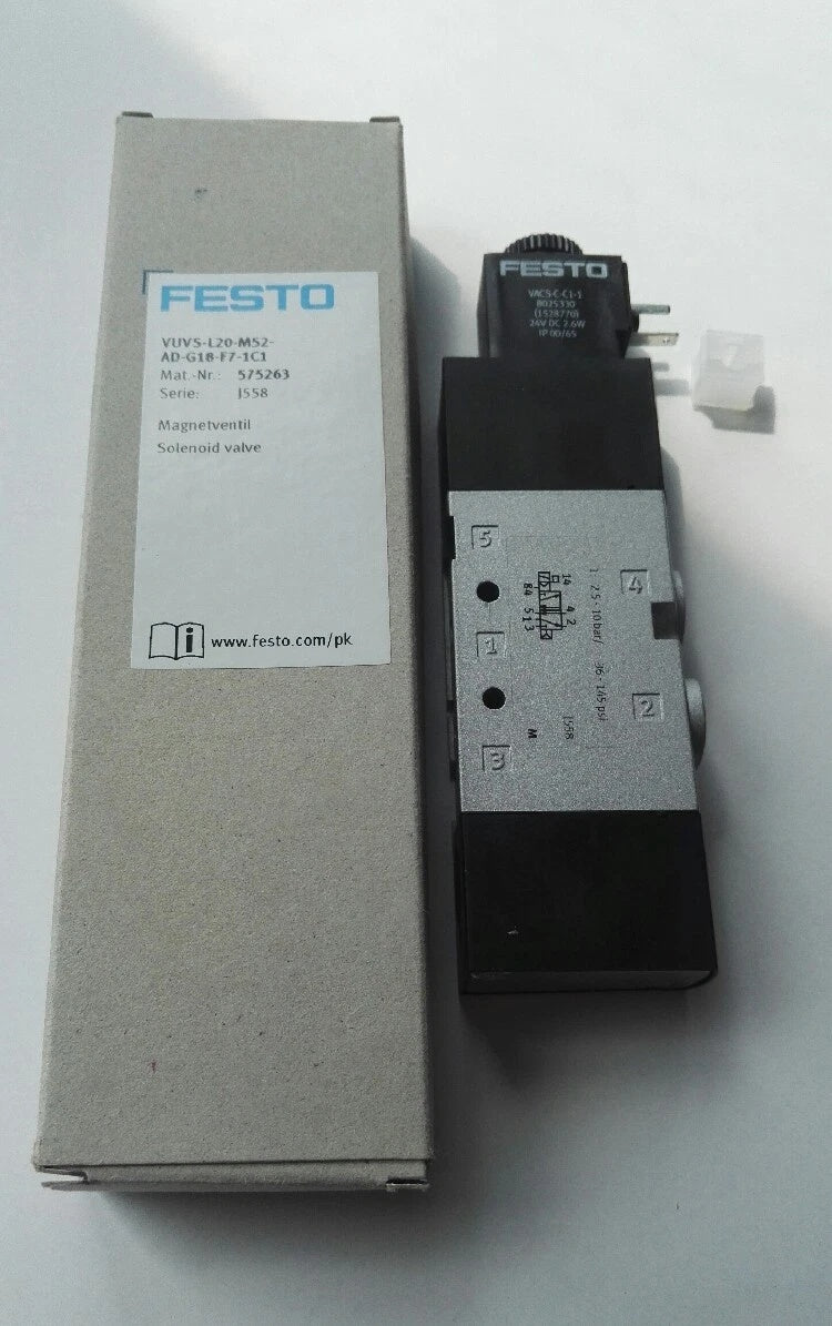 FESTO VUVS-L20-M52-AD-G18-F7-1C1 Solenoid Valve 24VDC 700 l/min