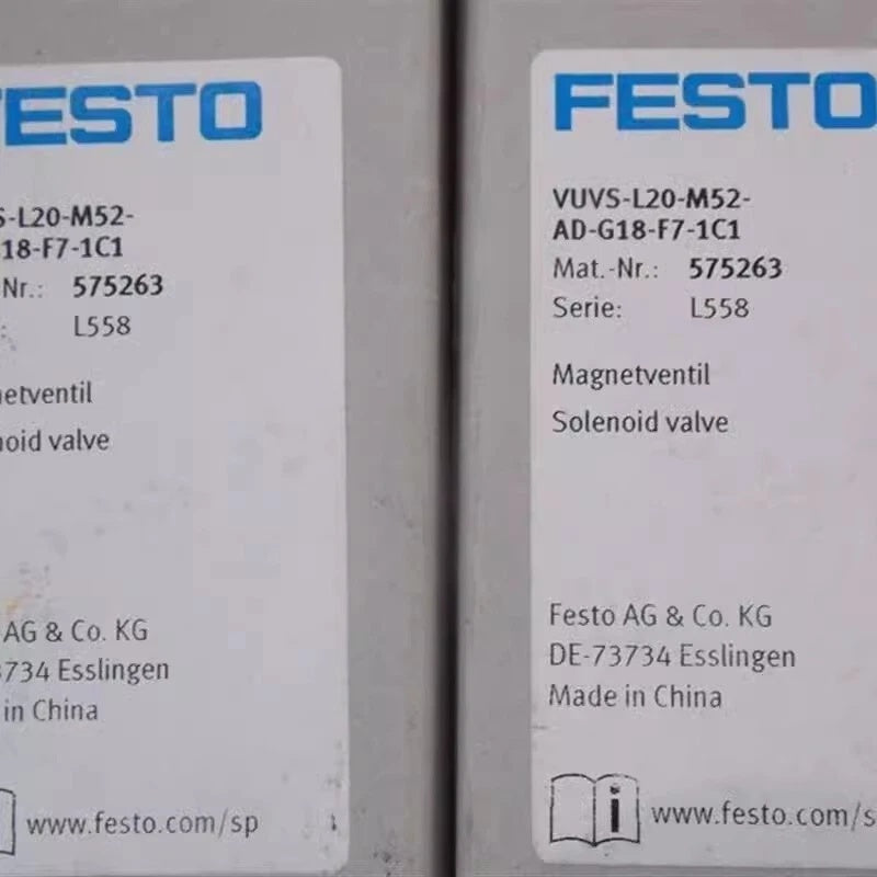 FESTO VUVS-L20-M52-AD-G18-F7-1C1 Solenoid Valve 24VDC 700 l/min
